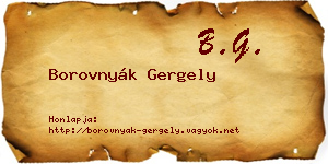 Borovnyák Gergely névjegykártya